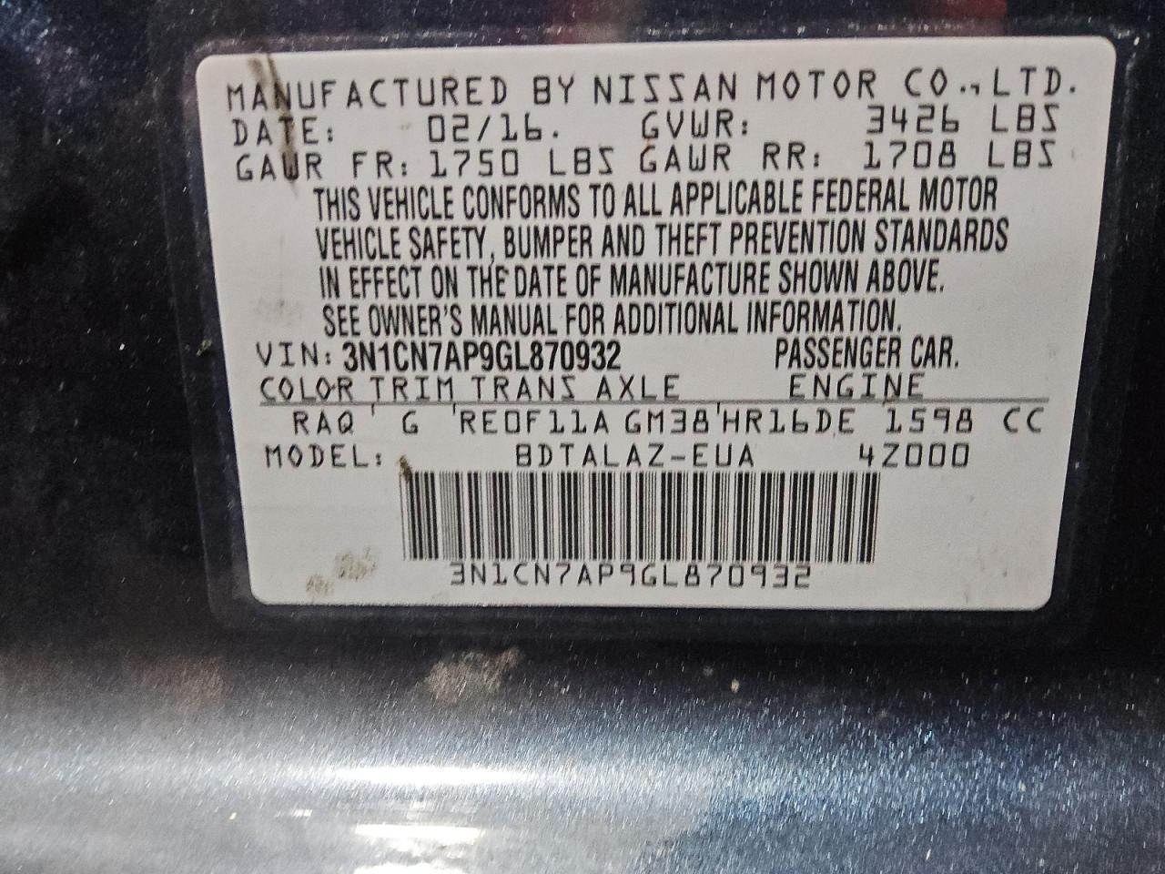 Nissan Versa S Image 10