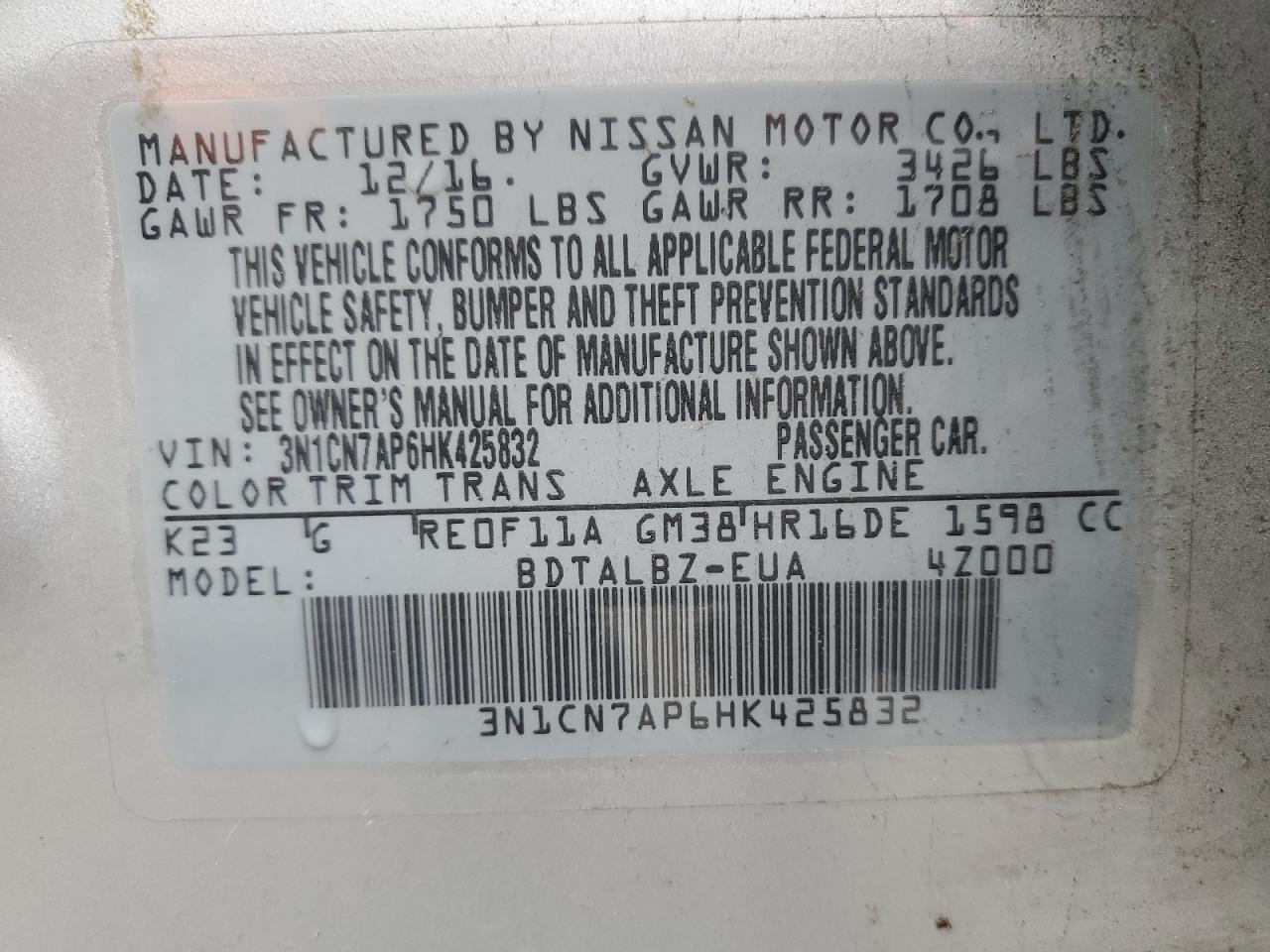 Nissan Versa S Image 7