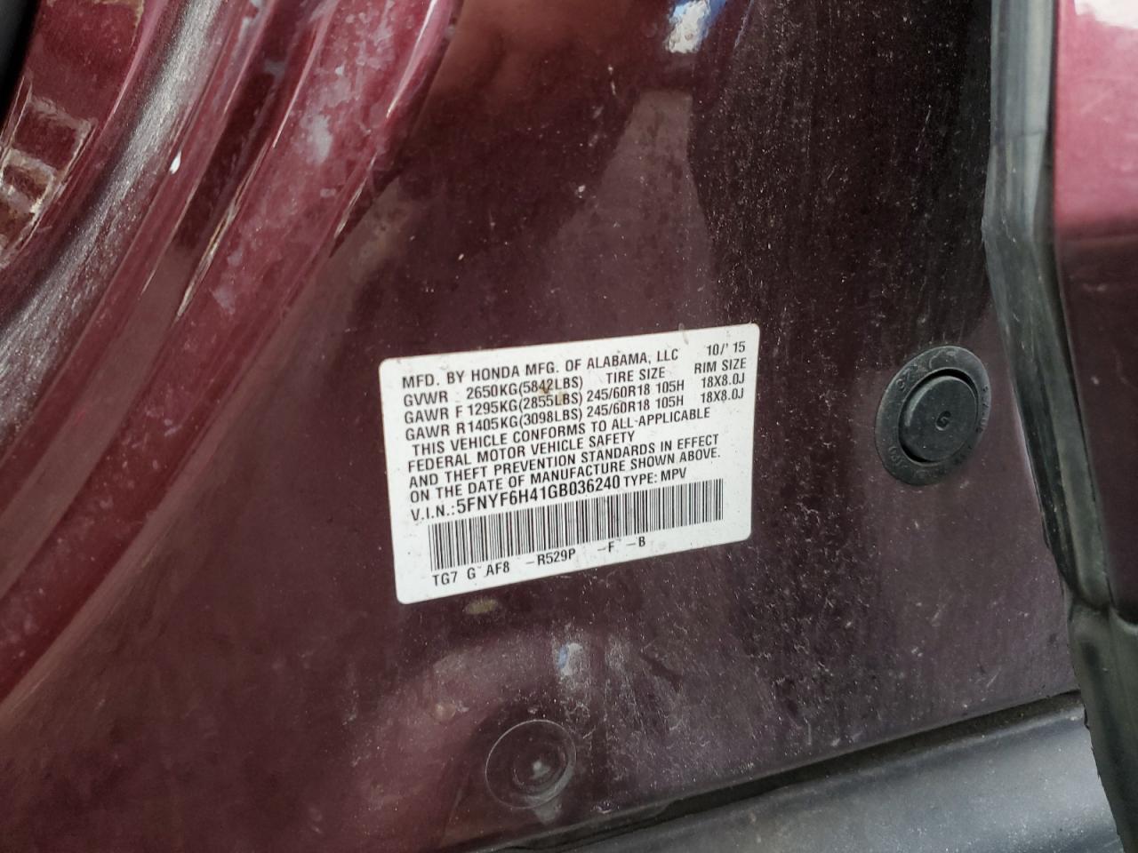 Honda Pilot Ex Image 3