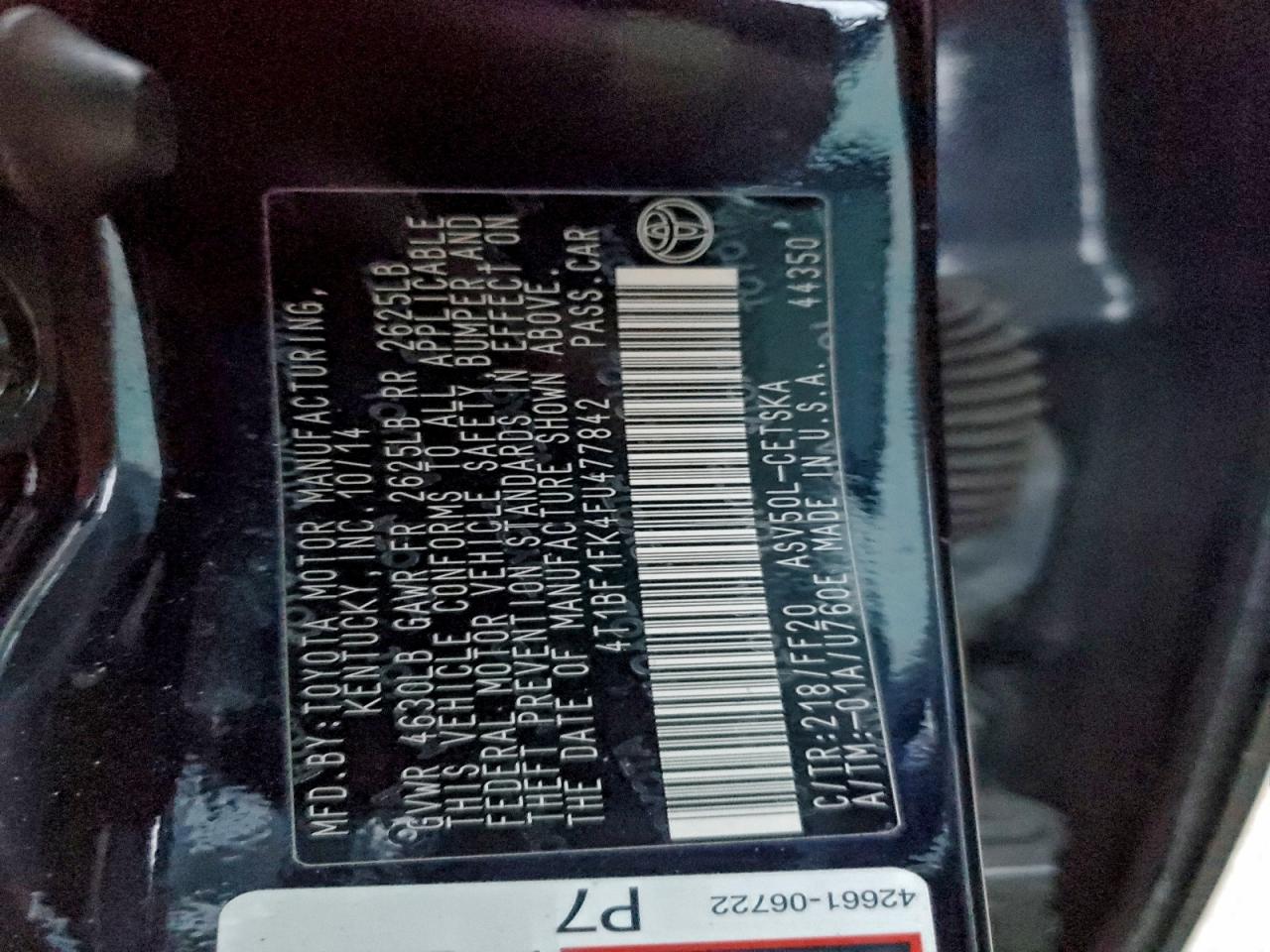 Toyota Camry Le Image 13